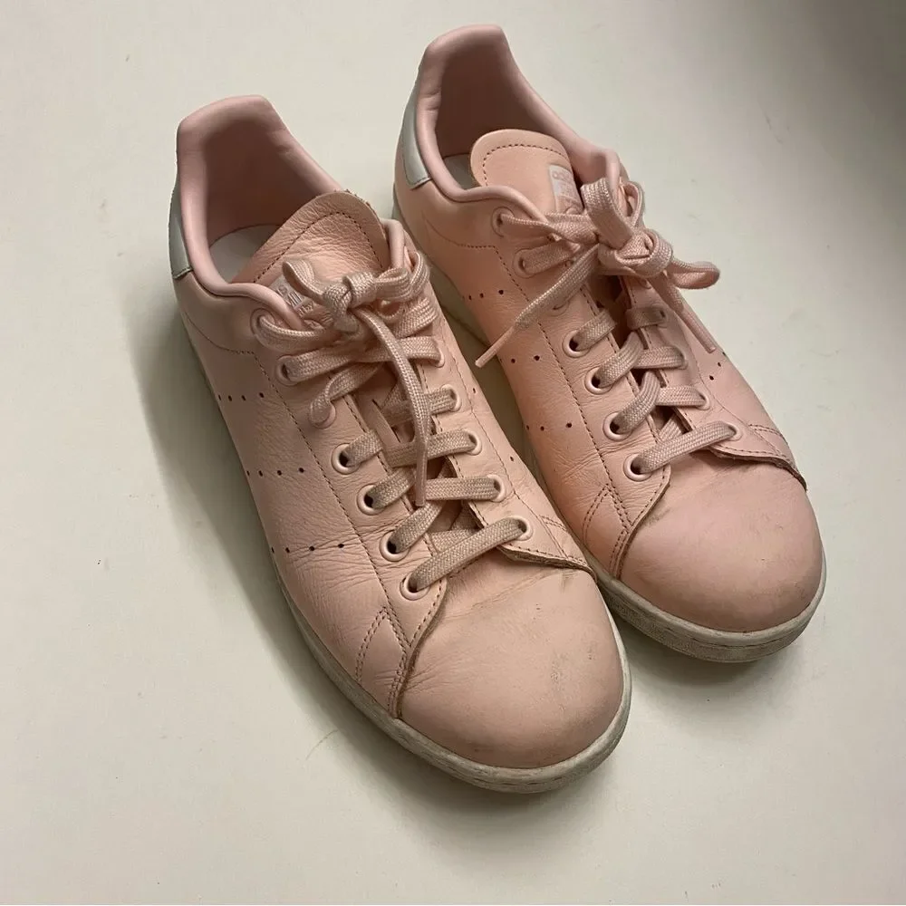 Adidas GENUINE Stan Smith Womens Casual Trainers pink sneakers leather 9